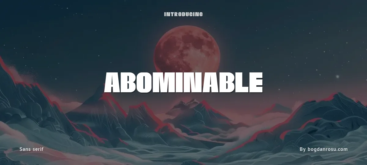 Abominable font preview