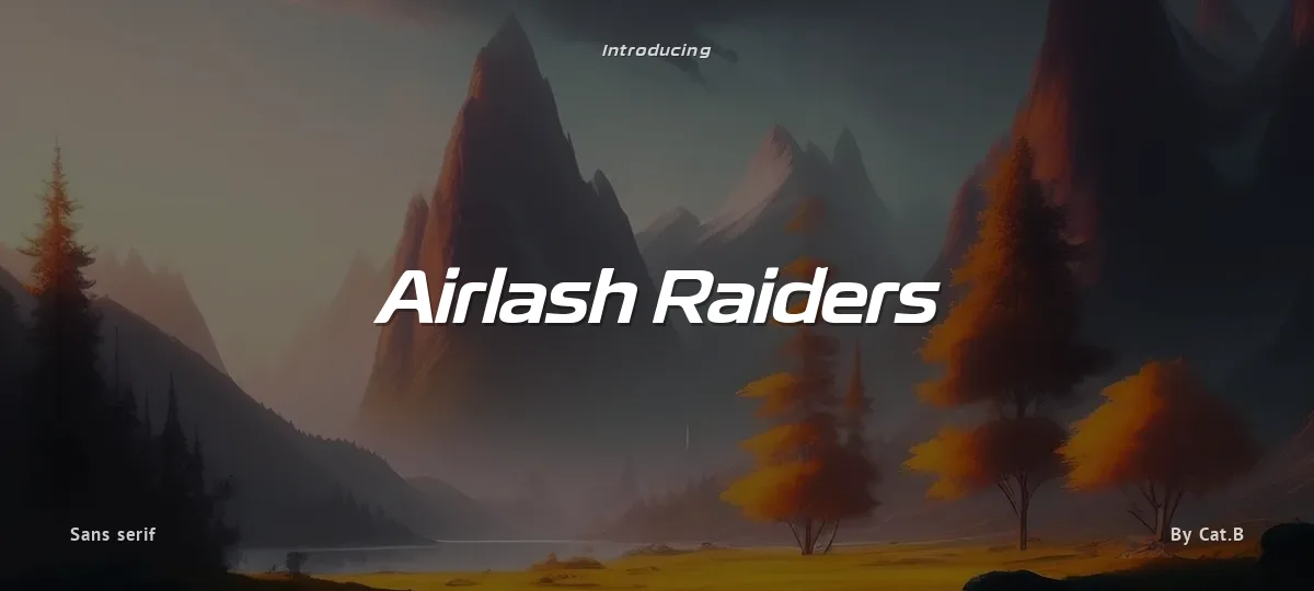 Airlash Raiders font preview