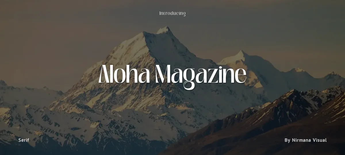 Aloha Magazine font preview