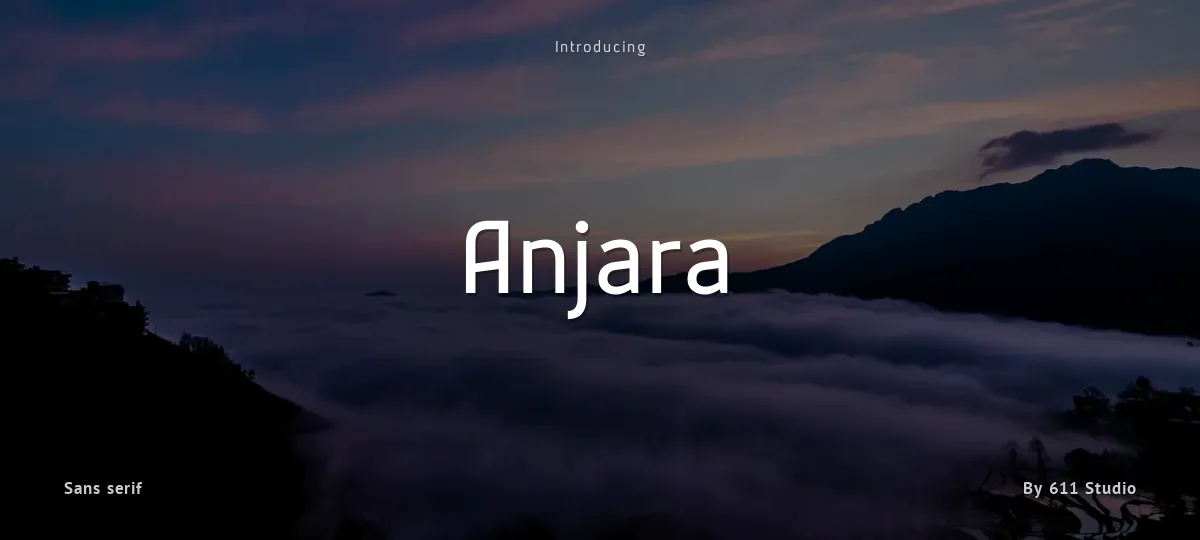 Anjara font preview