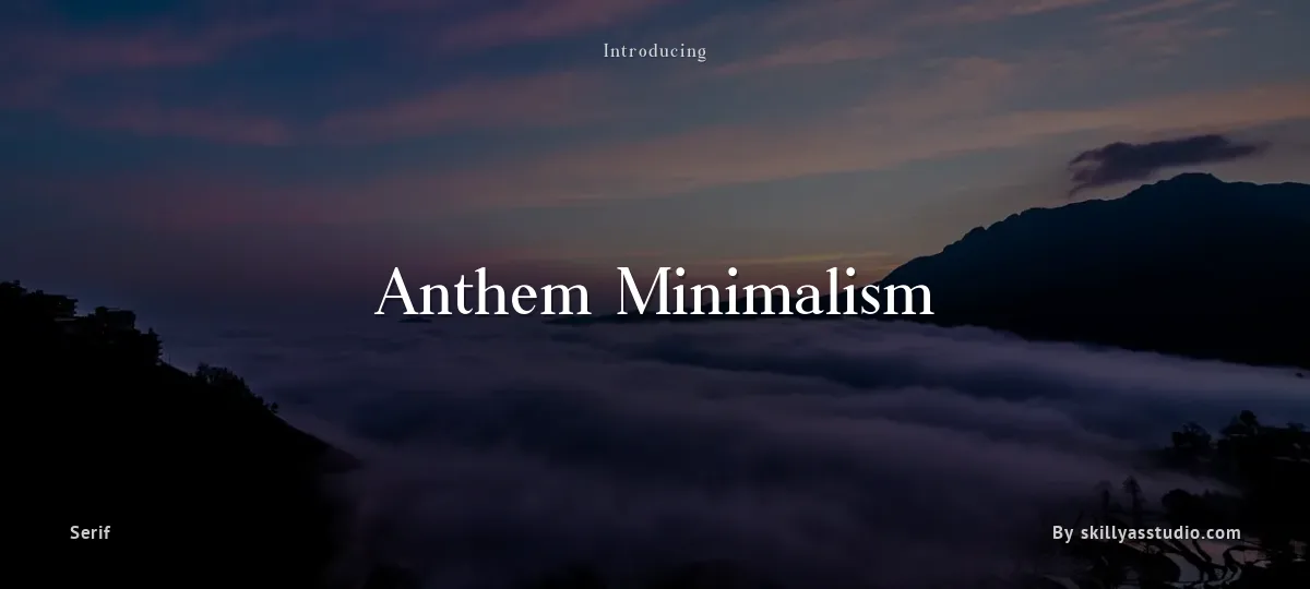 Anthem Minimalism font preview