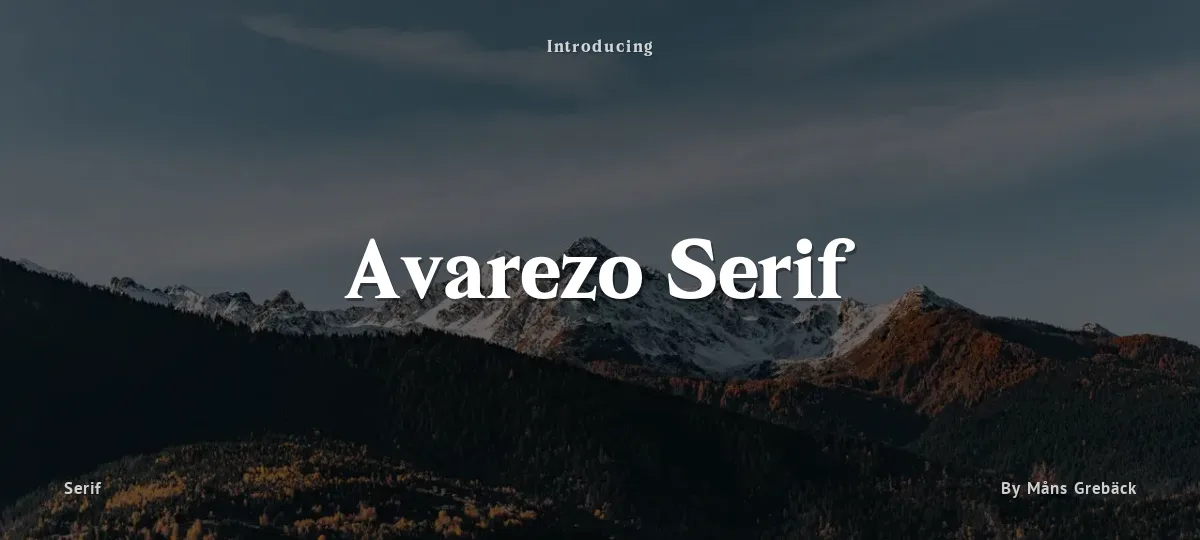 Avarezo Serif font preview