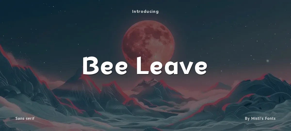 Bee Leave font preview
