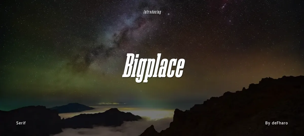 Bigplace font preview