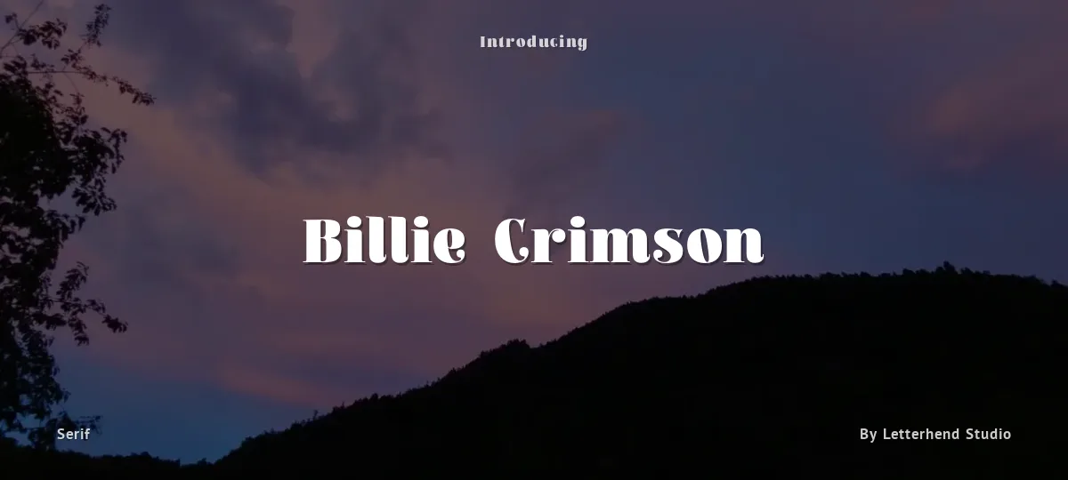 Billie Crimson font preview