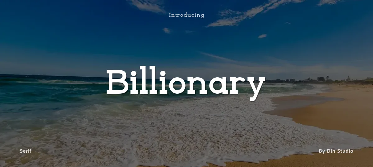 Billionary font preview