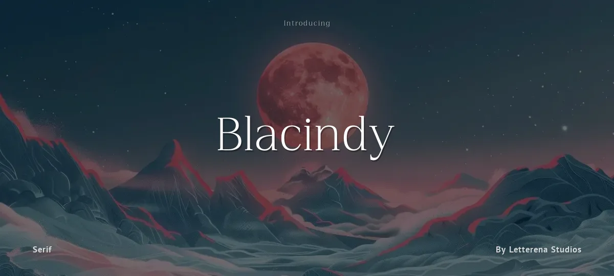 Blacindy font preview