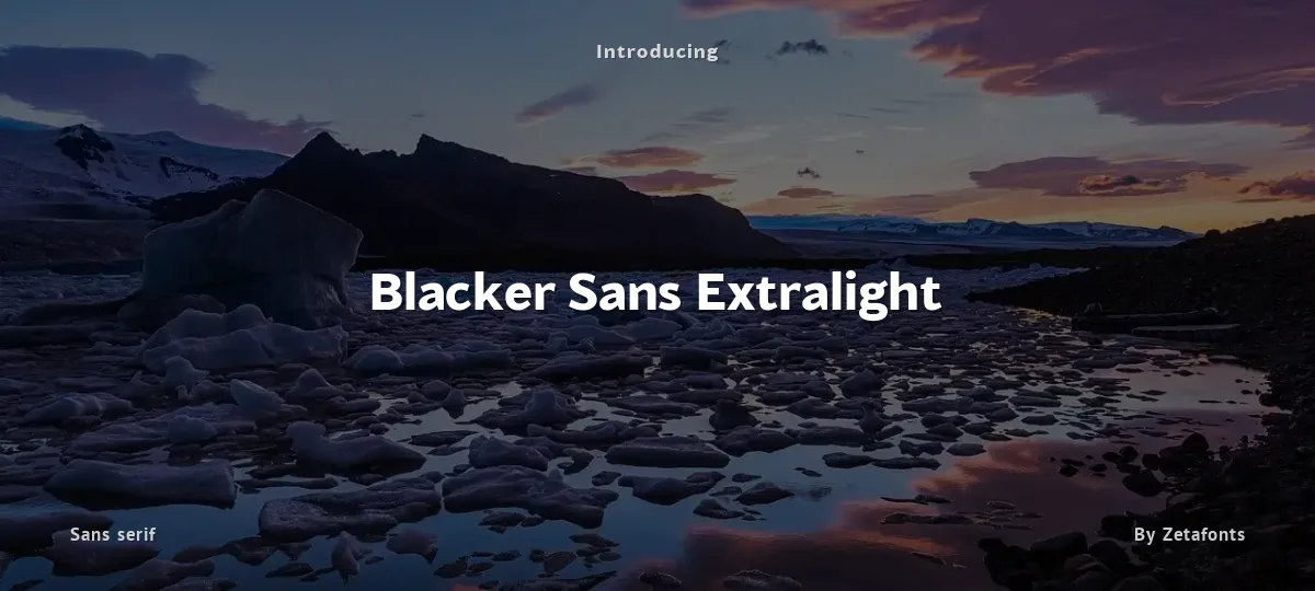 Blacker Sans Extralight font preview