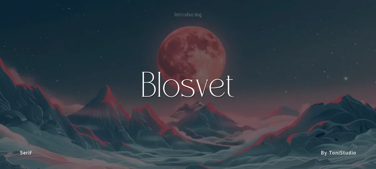 Blosvet font preview