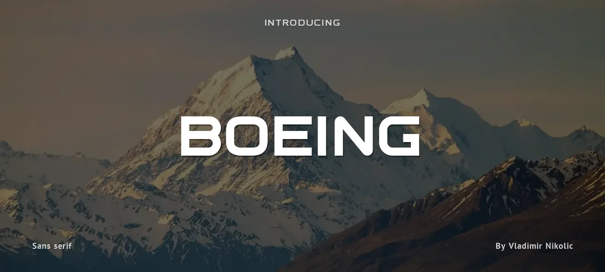Boeing font preview