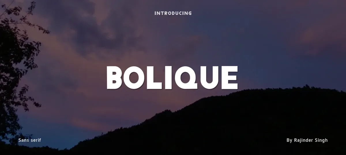 Bolique font preview