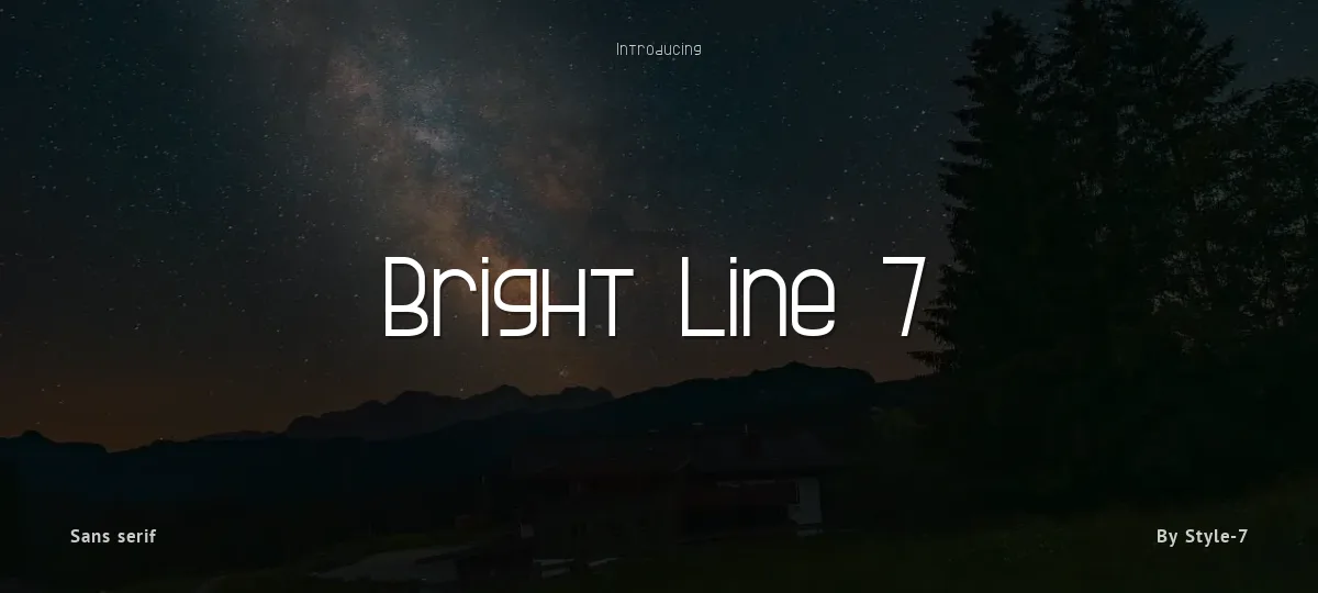 Bright Line 7 font preview