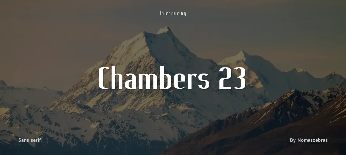 Chambers 23 font preview