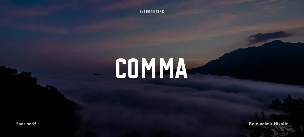 Comma font preview