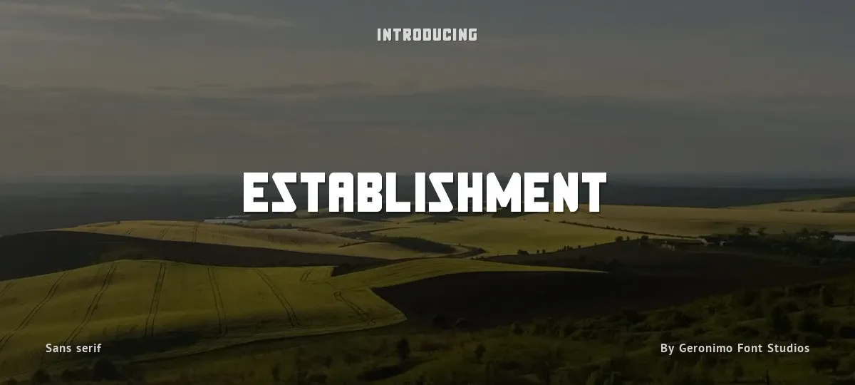 Establishment font preview