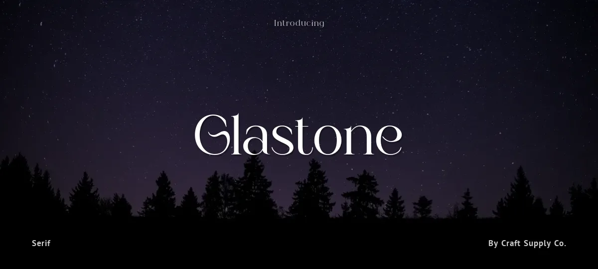 Glastone font preview