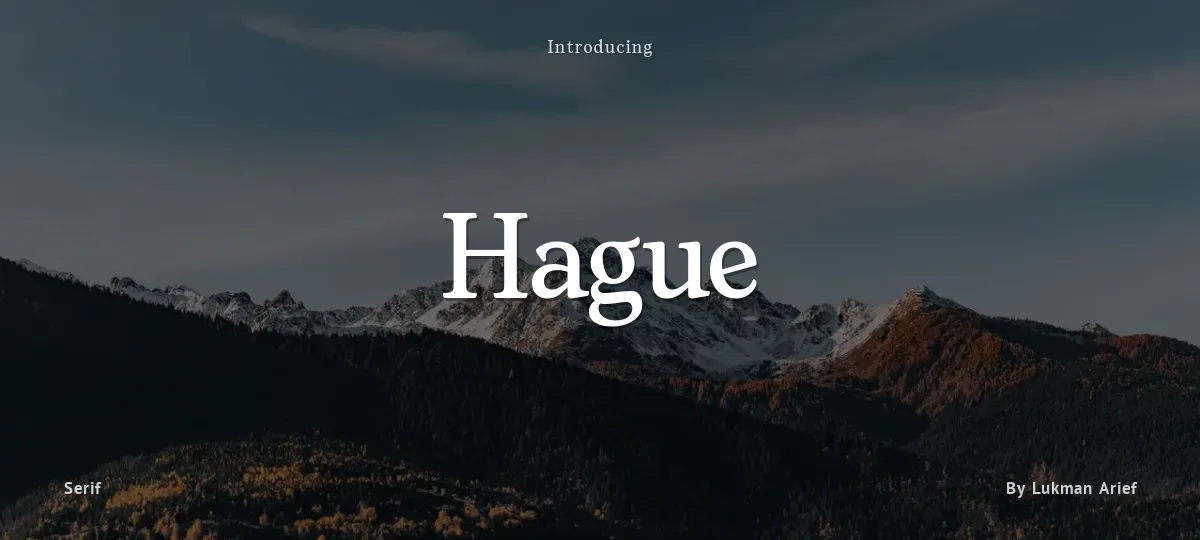 Hague font preview