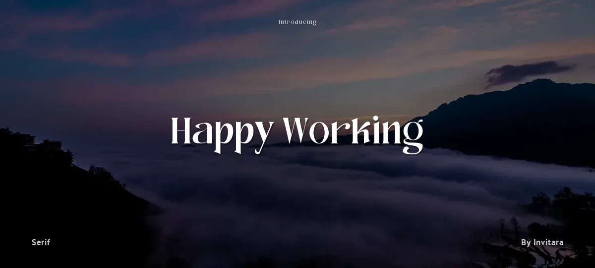 Happy Working font preview