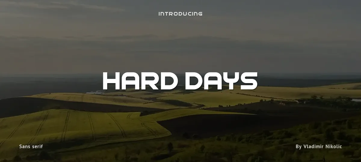 Hard Days font preview