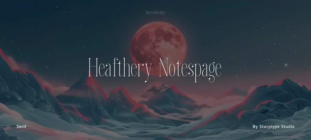 Heafthery Notespage font preview