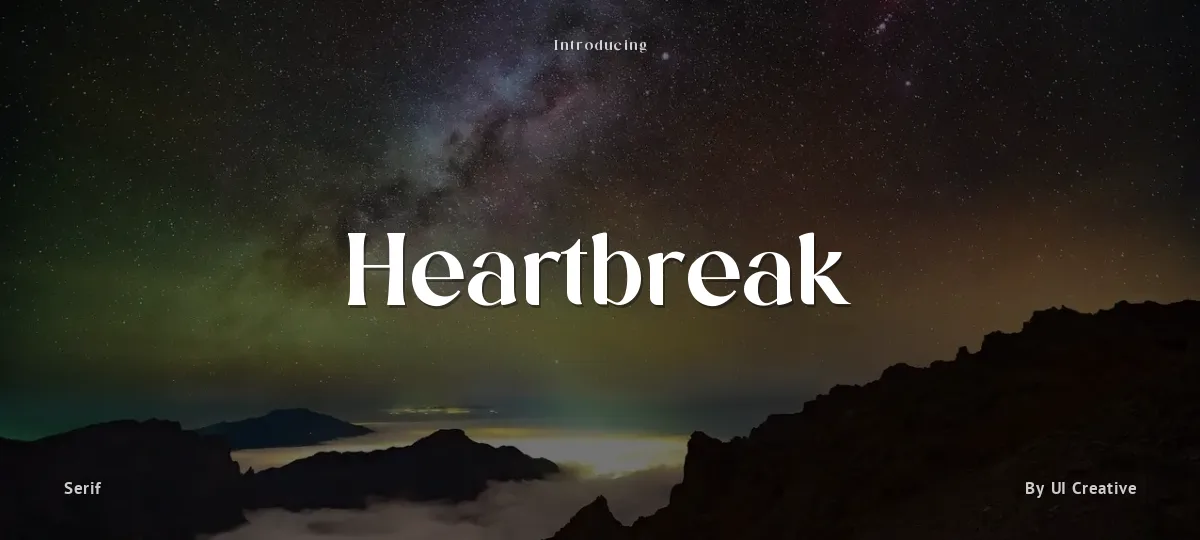 Heartbreak font preview