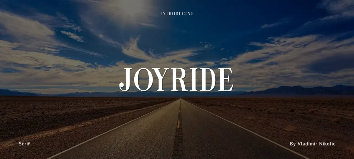 Joyride font preview
