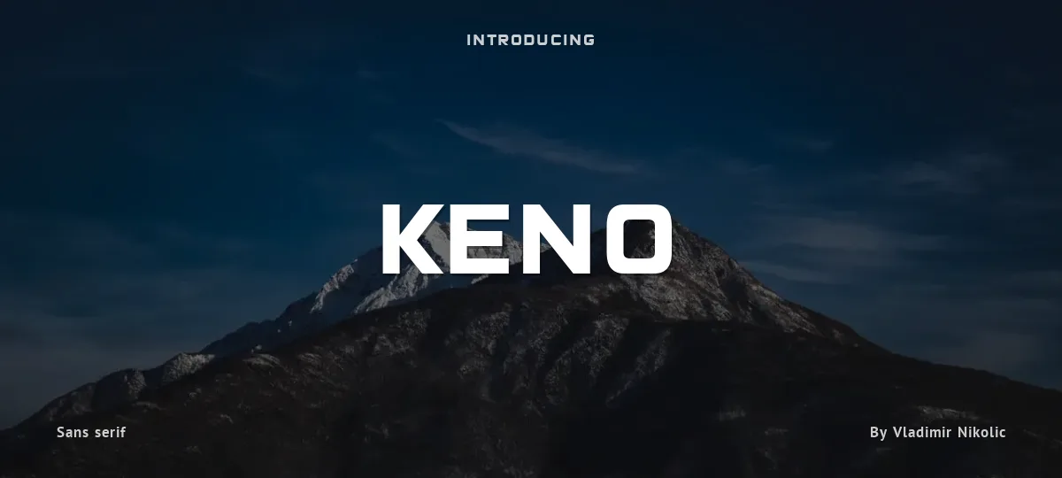 Keno font preview