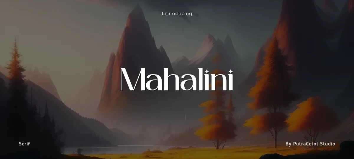 Mahalini font preview