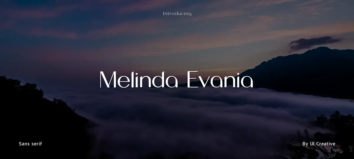Melinda Evania font preview