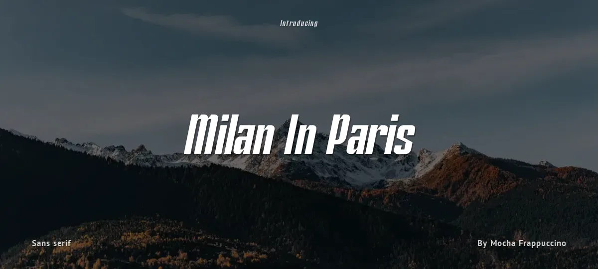 Milan In Paris font preview