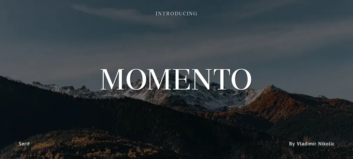 Momento font preview