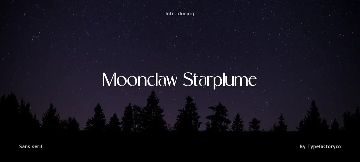 Moonclaw Starplume font preview