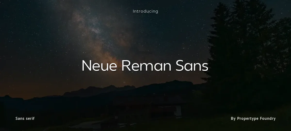Neue Reman Sans font preview