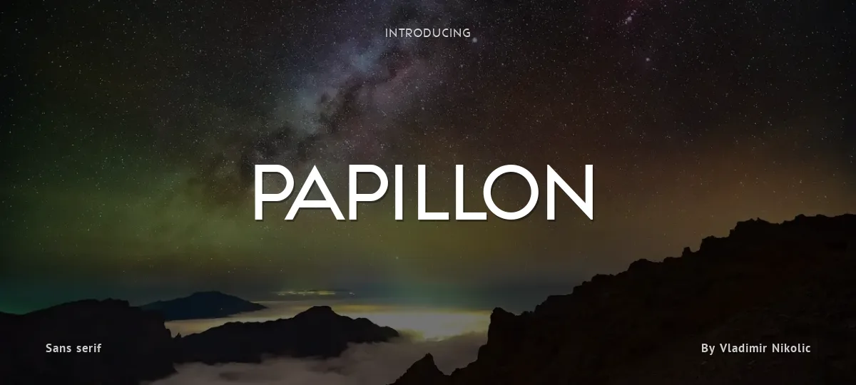 Papillon font preview