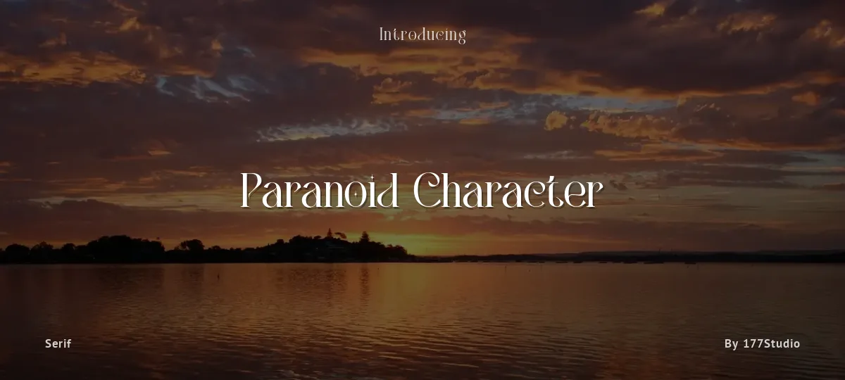 Paranoid Character font preview