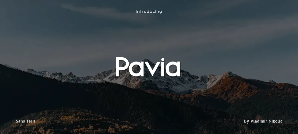 Pavia font preview