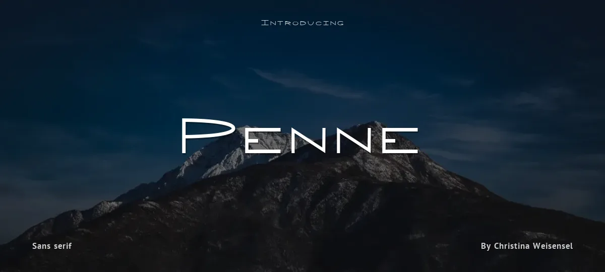 Penne font preview