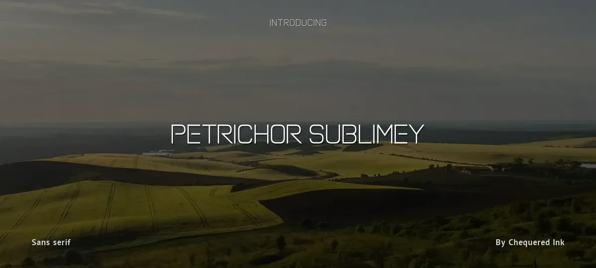 Petrichor Sublimey font preview