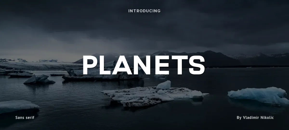 Planets font preview