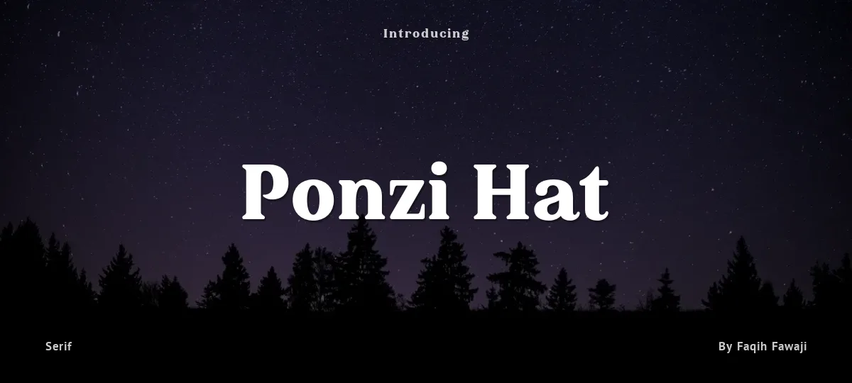 Ponzi Hat font preview