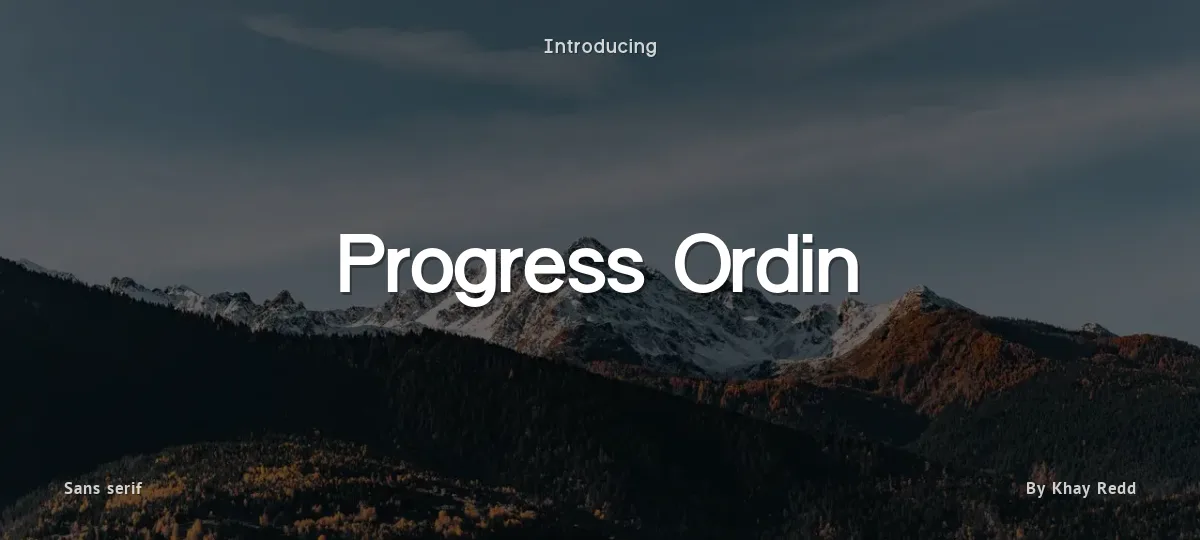 Progress Ordin font preview