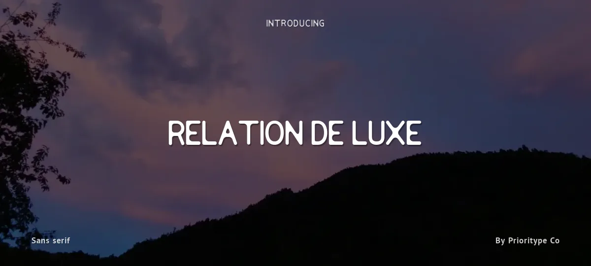 Relation De Luxe font preview