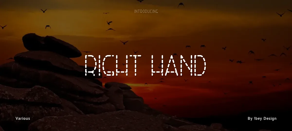 Right Hand font preview