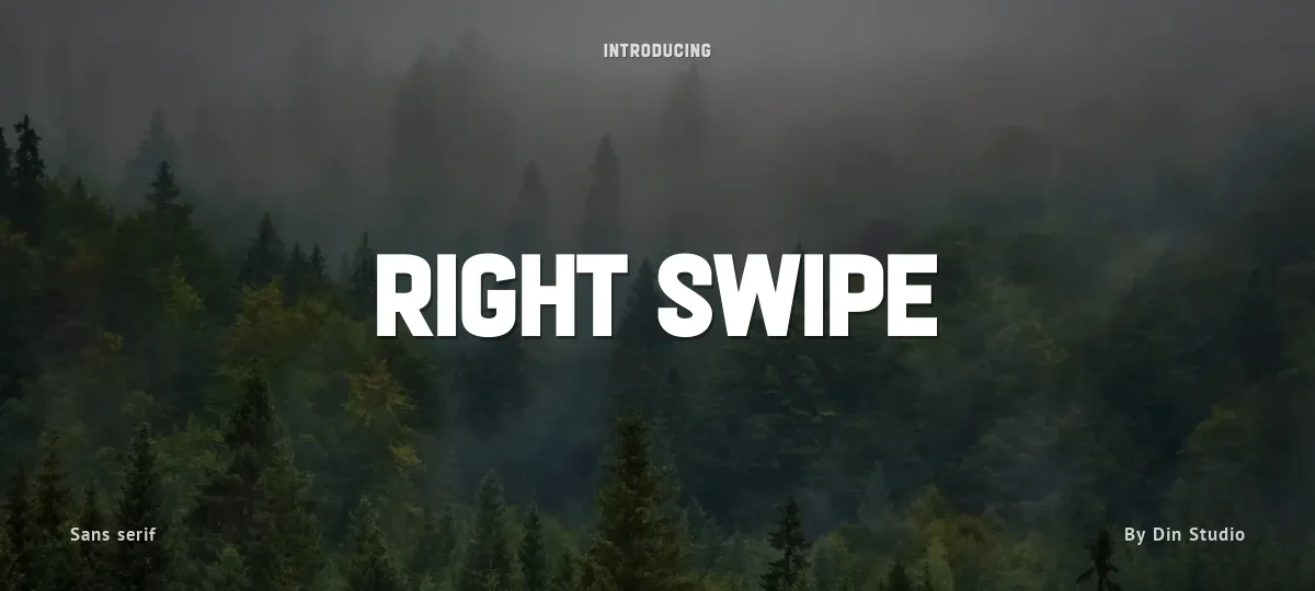 Right Swipe font preview