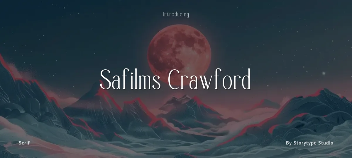 Safilms Crawford font preview