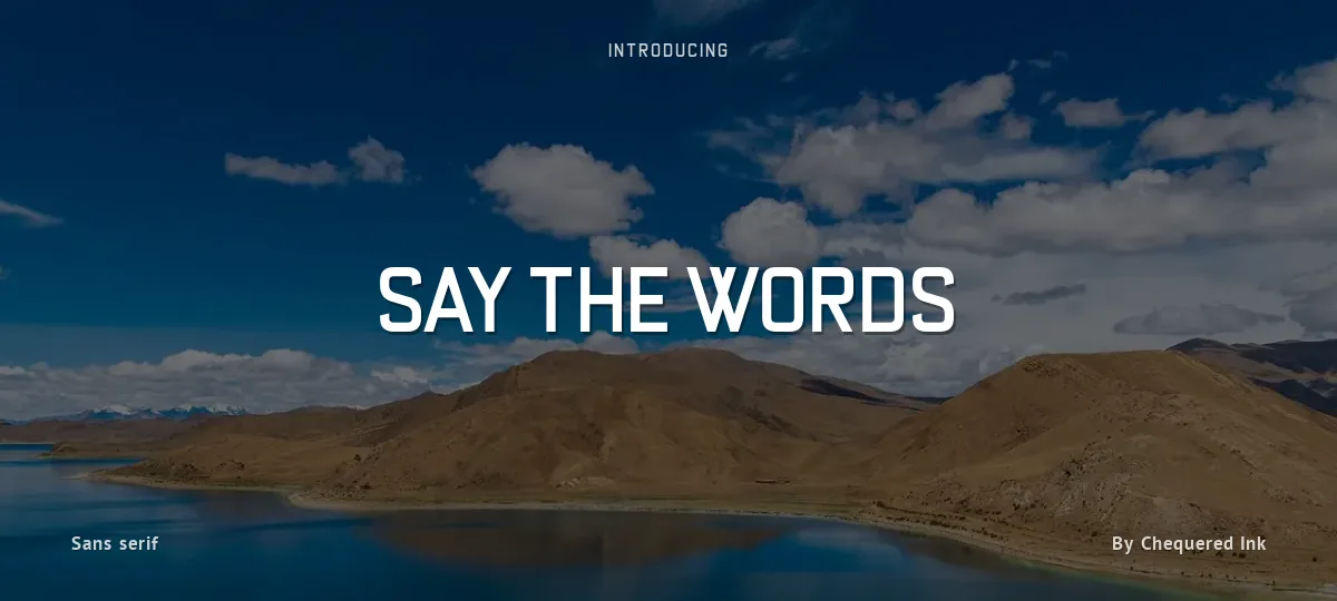 Say the Words font preview