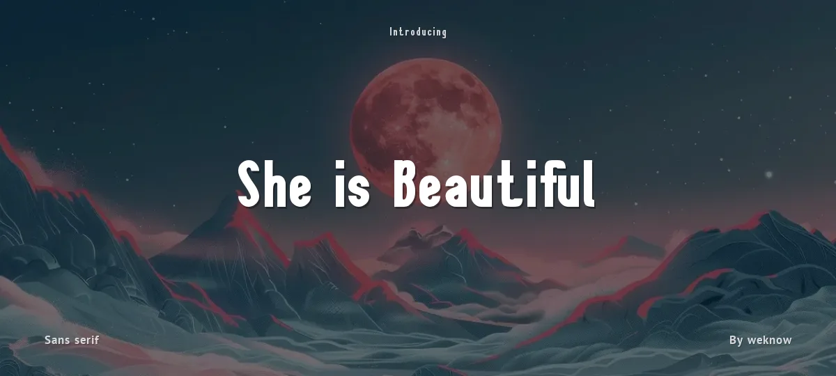 She is Beautiful font preview