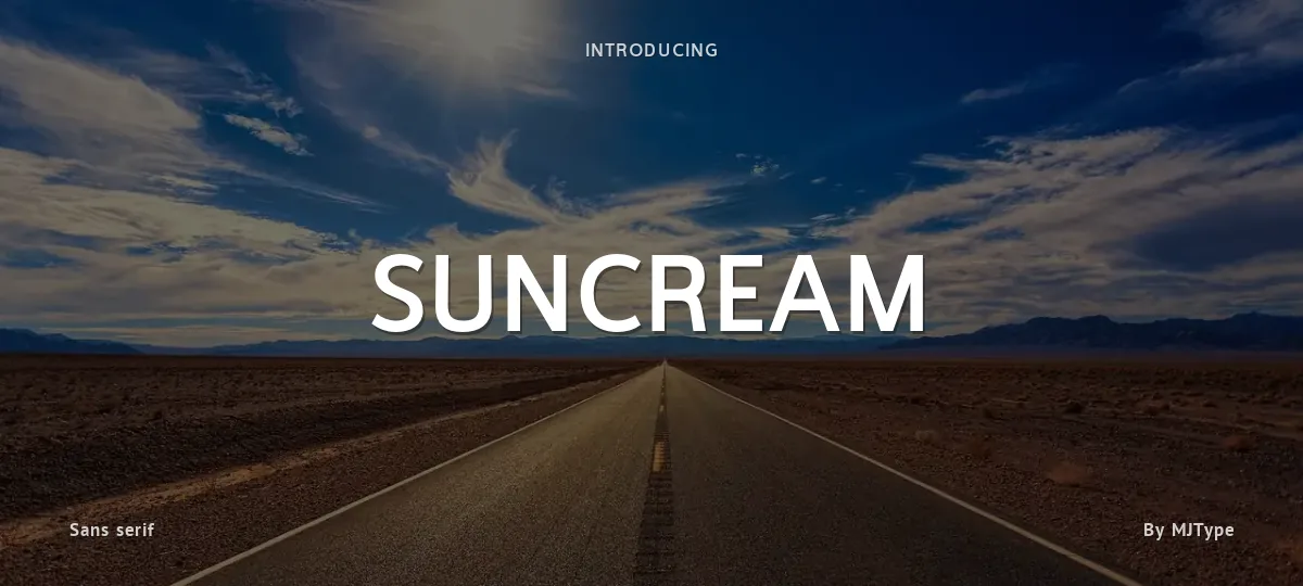 Suncream font preview