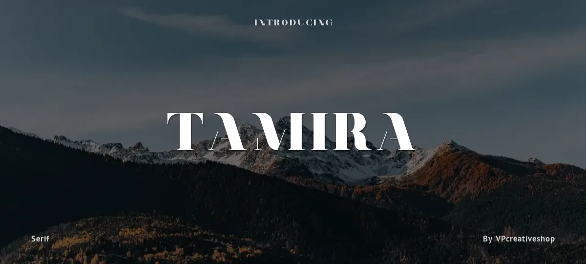 Tamira font preview