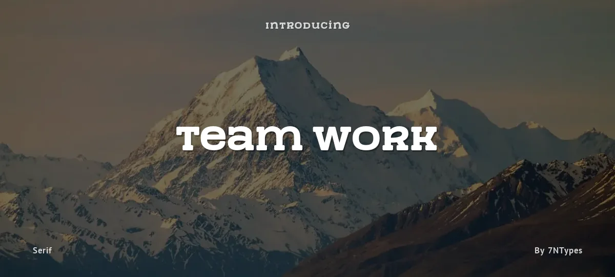 Team Work font preview